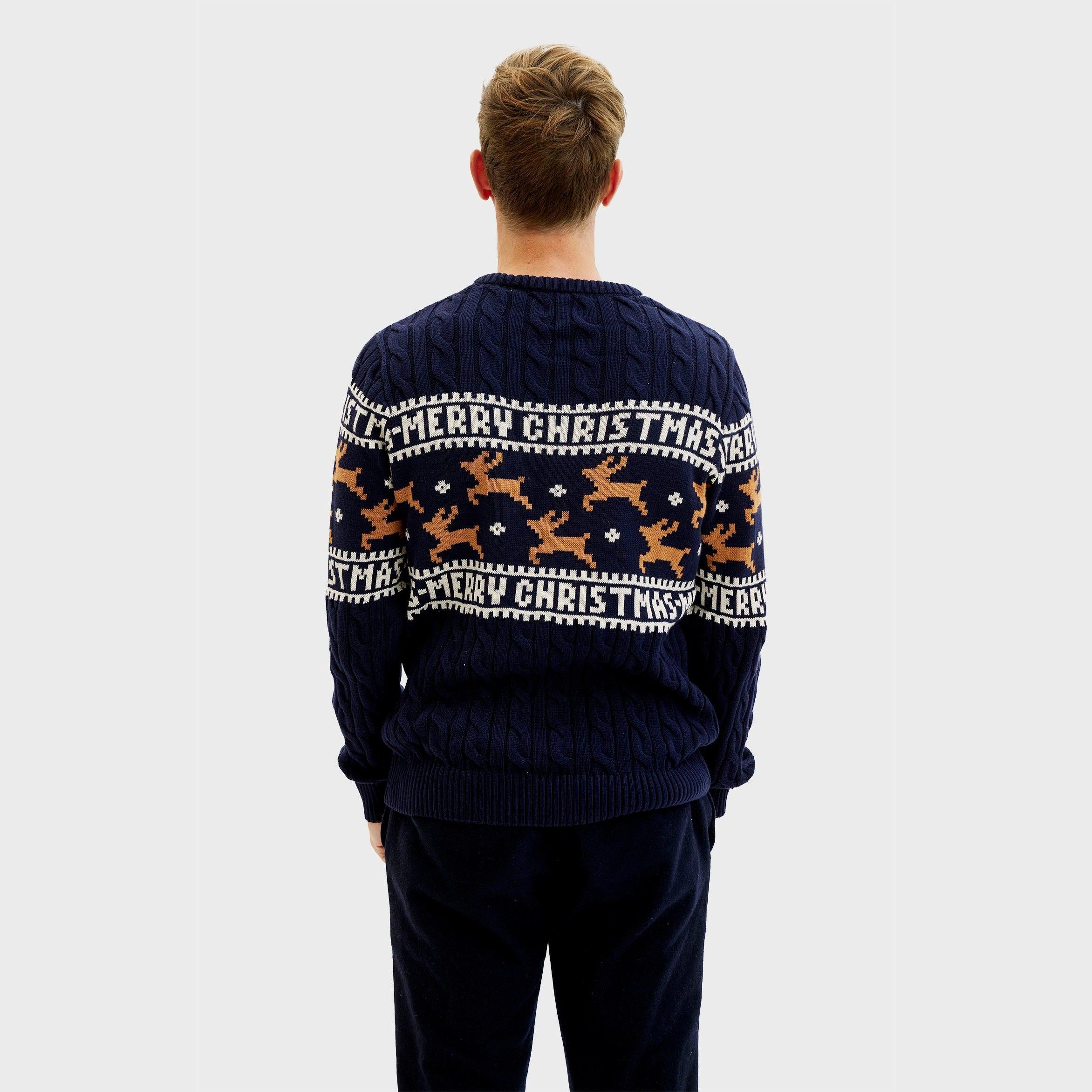 The Elegant Blue Christmas Sweater – Men